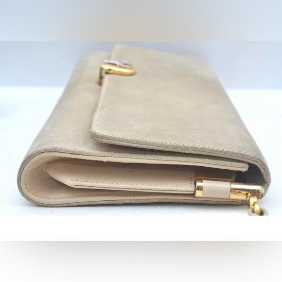 SOLD Authentic GUCCI Shoulder Cross Body Bag Purse Suede Leather Beige - Picture 6 of 12